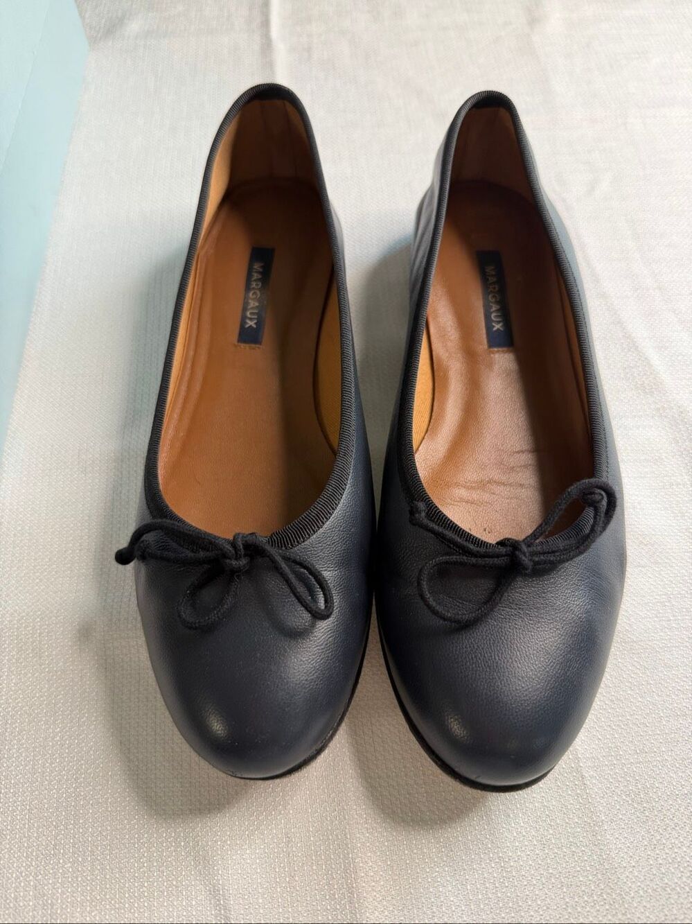 Margaux The Demi Black Navy Nappa Leather Ballet Flats Size 39 M US 8.5-9 - Picture 2 of 12